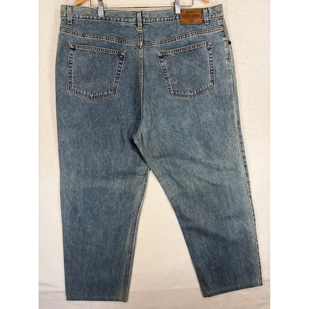 Vintage Old Navy Number 7 Blue Jeans Mens 44x32 Medium Wash Straight Leg Denim